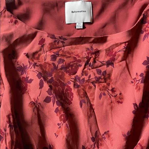 Reformation Esra Clarette Long Sleeve Floral Red Maxi Dress Size XS - Picture 7 of 10